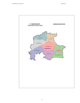 <span class="mw-page-title-main">Raichur Lok Sabha constituency</span> Lok Sabha constituency in Karnataka