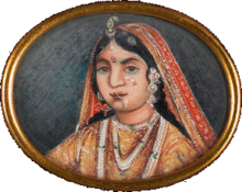 Rani of Jhansi, watercolour on ivory, c. 1857.png