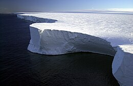 Northern edge of Iceberg B-15A in the Ross Sea, Antarctica, 29 January 2001 Research on Iceberg B-15A by Josh Landis, National Science Foundation (Image 4) (NSF).jpg