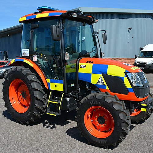 The Dorset Police tractor 'Robocrop', named by Greg James