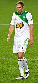 Griffiths playing for North Queensland Fury in 2009. Rostyn Griffiths.jpg