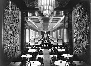 Interior of the liner "Normandie", 1935