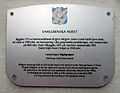 Commemorative plaque mentioning the collection