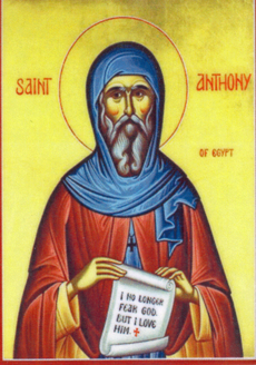 grécka ikona svätého Antona Veľkého