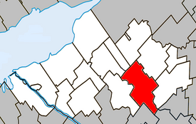 Location within Nicolet-Yamaska Regional County Municipality.