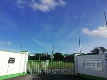 Entrance gates at Sallins GAA grounds. Sallins GAA Grounds.jpg