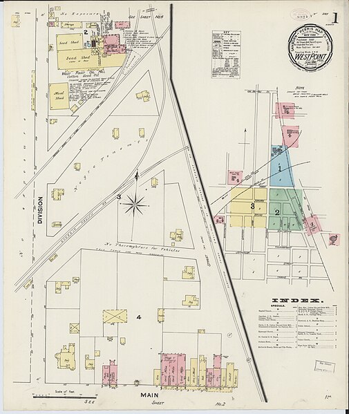 File:Sanborn Fire Insurance Map from West Point, Clay County, Mississippi, 1890, Plate 0001.jpg