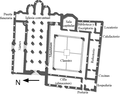 Plan du monastère primitif, tel qu'il était au XIIe siècle