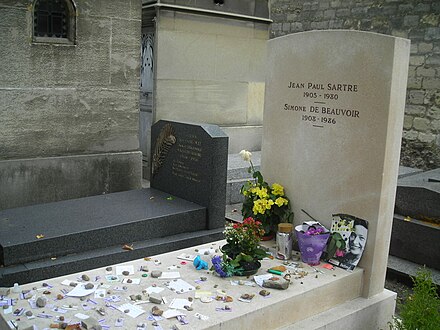 Beauvoir's and Sartre's grave at the Cimetière du Montparnasse.