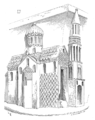 Dessin de l'ancienne église Saint-Sauveur de Nevers (disparue)