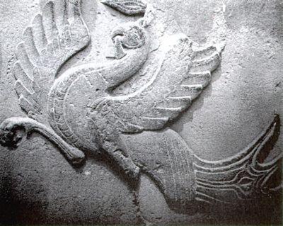 The Vermilion Bird on the gates of a Han dynasty mausoleum complex