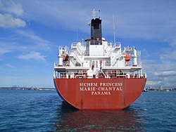 The chemical tanker Sichem Princess Marie-Chantal Ship transom.JPG