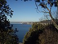 Coastline between Sistiana and Duino. In the background the snow-covered Alps