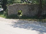 English: Ruins of watermill in Słopiec