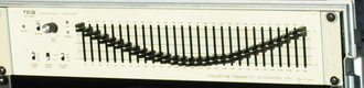 An idealized and extreme smiley face curve shown using a 29-band graphic equalizer Smiley Face EQ.png