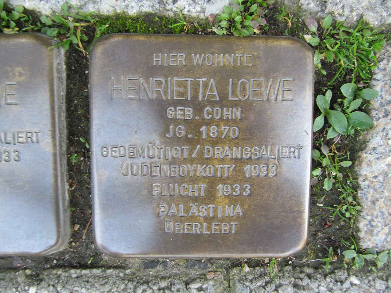 Stolperstein Henrietta Loewe, 1, Göpenstraße 21, Sangerhausen, Landkreis Mansfeld-Südharz.jpg