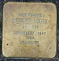 Stumbling stone Werner Marx, Gescher bus stop Fabrikstrasse