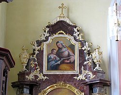 Couronnement de l'autel de la Vierge: Ste-Anne