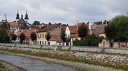 Jewish Quarter of Trebic, Moravia, recognized as a UNESCO World Heritage Site Trebic, reka Jihlava a Havlickovo nabrezi, k zamku (cropped).jpg