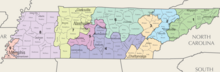 Tennessee's congressional districts from 2023-2033 Tennessee's Congressonal Districts (2023-).png