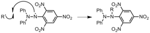 Figure 18: Inhibition of polymer chain, R, by DPPH. Termination - with impurity 2.png