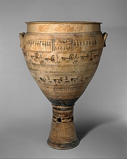 <i>Dipylon krater</i> Ancient greek funerary vase