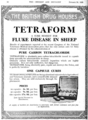 Etken maddesi karbon tetraklorür olan Tetraform antihelmentik ilaç reklamı (1926)