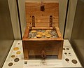 Late medieval coin hoard from Cambridge, on display in the Fitzwilliam Museum in Cambridge.