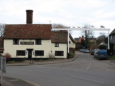 The Fox and Hounds with its distinctive sign