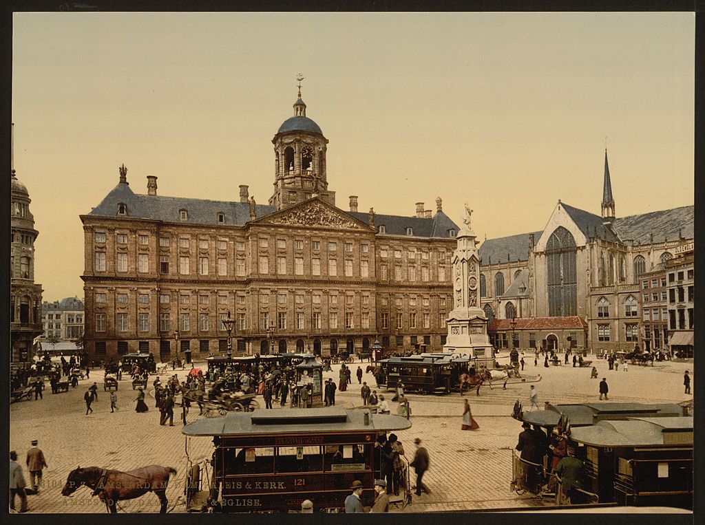 Place de Dam à Amsterdam en 1900