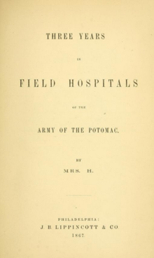 Trzy lata w szpitalach polowych Armii Potomaku przez panią H. (1867) .png
