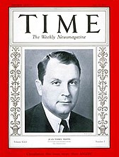 Juan Trippe on the cover of a 1933 issue of Time Magazine Time-juan-trippe.jpg