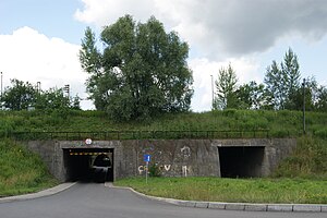 Tunel w Ruszczy, łączący ul. Organki z ul. Za Górą, widok z południa