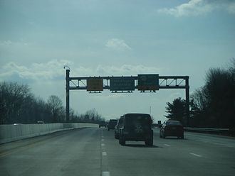 US 202 runs through the region known as "Philicon Valley" US 202 SB at PA 252 SB exit 2.JPG