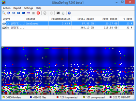 Скриншот программы UltraDefrag
