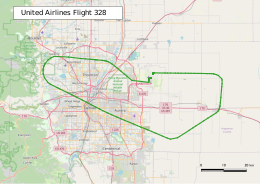 Flight path of United Airlines Flight 328 United Airlines Flight 328 flight path.svg