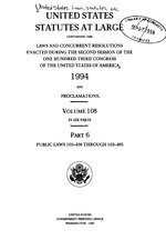 Thumbnail for File:United States Statutes at Large Volume 108 Part 6.djvu