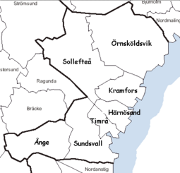 Χάρτης των δήμων στο έδαφος της κομητείας Βέστερνόρλαντ