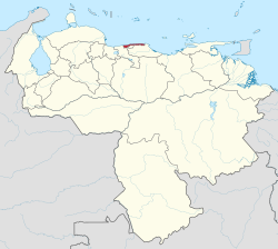 وارقاس، ونزوئلا نقشه اوستونده یئری