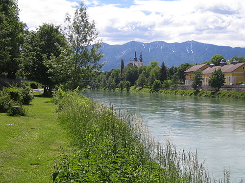 River Drava at Villach, Austria