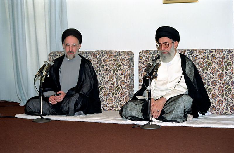 File:Visitation of President Khatami and Cabinet with Supreme Leader of Iran, Ali Khamenei - August 24, 1997 (2).jpg