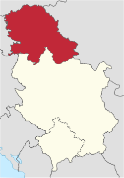 Lage der Vojvodina innerhalb Serbiens