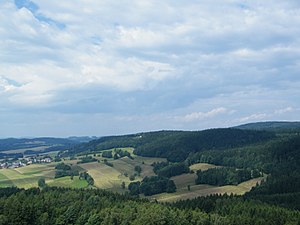 Wachberg and Saupsdorf, view from the Weifberg tower