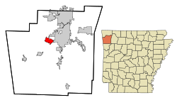 Location in Washington County and the state of آرکانزاس