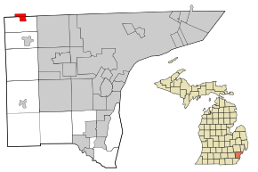Wayne County Michigan Incorporated and Unincorporated areas Northville highlighted.svg