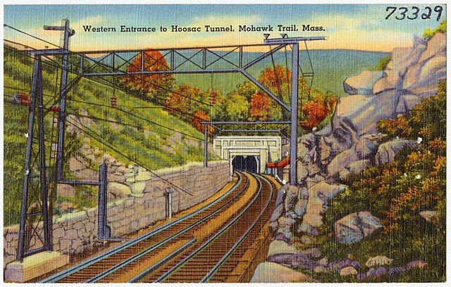 1930s postcard view of the Hoosac Tunnel