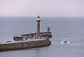 2013-07-09 A boat enters Whitby Harbour.