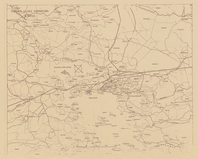 Mapa de Vyborg con suburbios (1923)