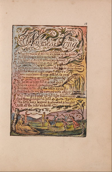 File:William Blake - Songs of Innocence and of Experience, Plate 13, "Nurse's Song" (Bentley 24) - Google Art Project.jpg