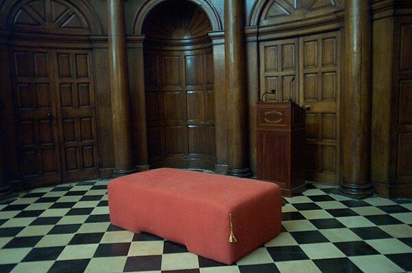 The Woolsack in the chamber of the House of Lords